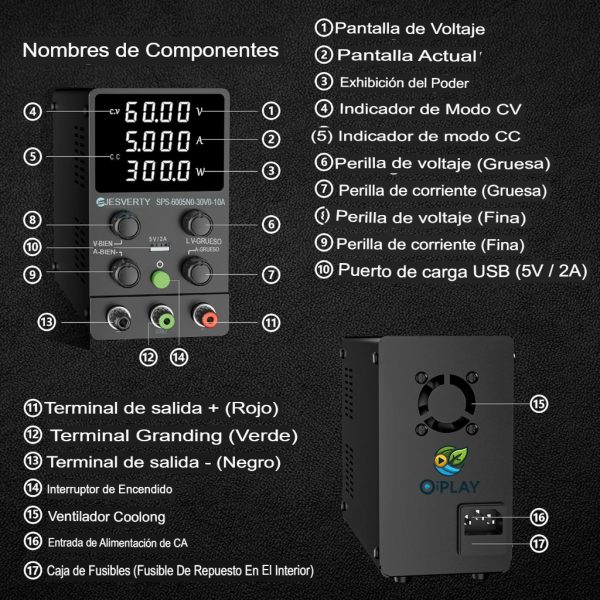 Fuente de Alimentación de Laboratorio 60V 5A 🔬🔌 - Imagen 4