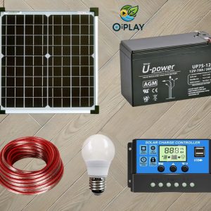 Kit Solar Completo 12V 25W con Batería y Panel Solar ☀️🔌