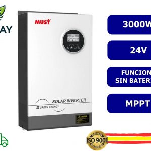 Inversor Must 3000W 24V MPPT 80A⚡☀️