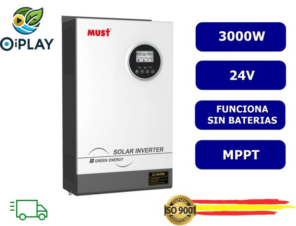 Inversor Must 3000W 24V MPPT 80A⚡☀️