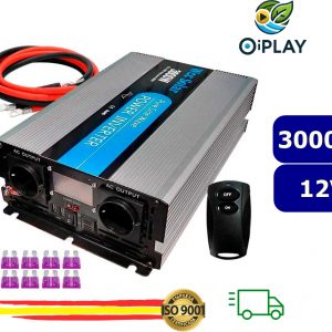 Inversor Solar JYP 3000W 12V Onda Pura con LCD ⚡☀️
