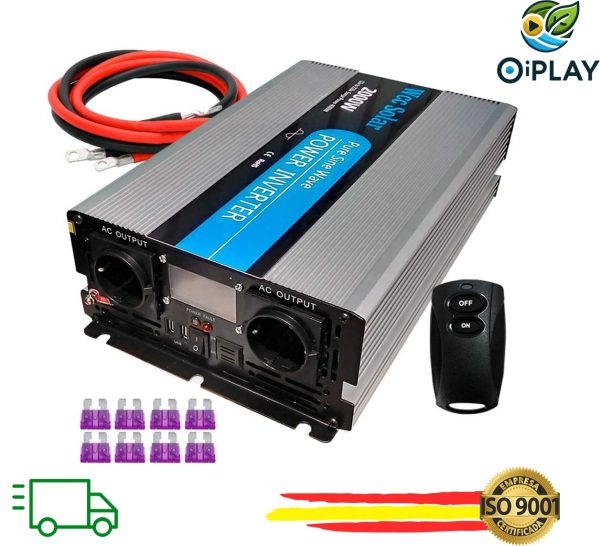 Inversor JYP 1000W Onda Pura 12V con LCD y Cargador  ⚡☀️
