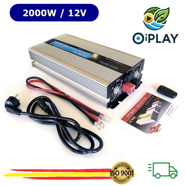 Inversor Onda Pura JYP 2000W 12V con LCD y Cargador ⚡☀️