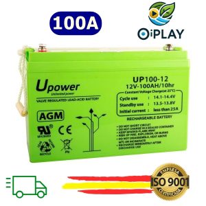 🔋 Batería Solar AGM 100Ah 12V U-POWER SP ☀️🔋