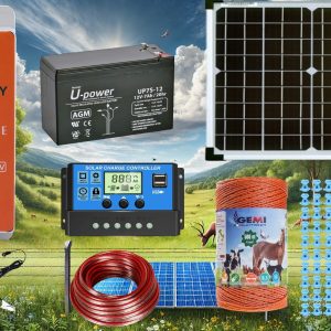 🐑🔋 Kit Pastor Eléctrico Solar 12V con Cable, Aisladores y Batería ☀️⚡