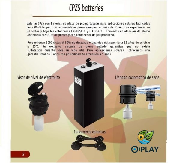 🔋 Batería Estacionaria CPZS 1160Ah 12V🌞🔋 - Imagen 2